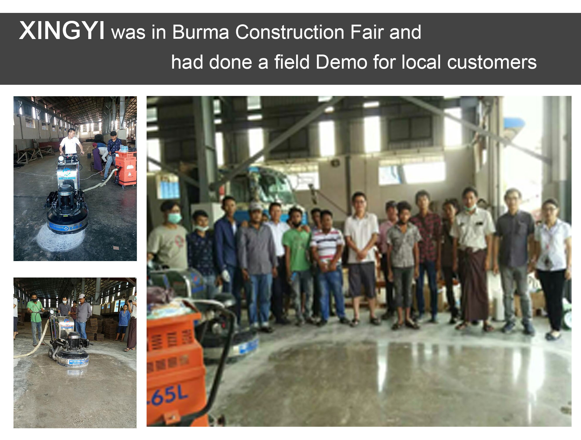 XINGYI बर्मा निर्माण मेले में गया था और स्थानीय ग्राहकों के लिए एक फ़ील्ड प्रदर्शन किया था। 